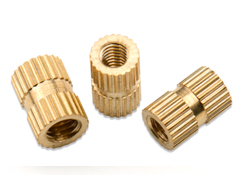 Brass knurled embedded nuts