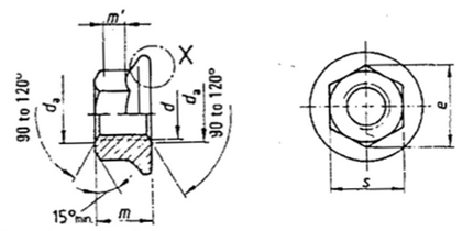 DIN 6923 flange nuts drawing