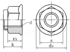 DIN 6926 nylon insert flange lock nuts drawing