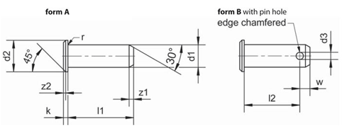 ISO 2341 clevis pin Drawing