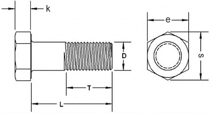 ISO 4014 hexagon head bolts Drawing