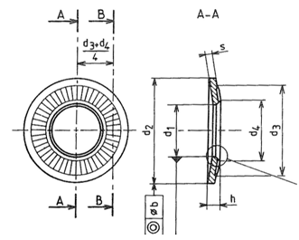 NFE 25-511 conical contact washer drawing